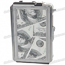 Automatic Ejection Metal Cigarette Case with Windproof Butane Jet Torch Lighter (Holds 10)