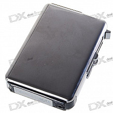 Automatic Ejection Metal Cigarette Case with Windproof Butane Jet Torch Lighter (Holds 10)