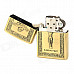 LiTian 01A Jesus Christ Pattern Zinc Alloy Yellow Flame Kerosene Oil Lighter - Brass