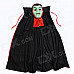 Halloween Glow-in-the-Dark Vampire Mask + Black Red Double-Sided Cloak Set