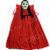 Halloween Glow-in-the-Dark Vampire Mask + Black Red Double-Sided Cloak Set