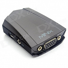 MINIX NEO V1 HDMI Female to VGA Female Adapter w/ 3.5mm Audio - Black