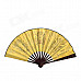 Beijing Opera Facial Makeup Pattern 10.7'' Chinese Folding Art Fan - Brown + Yellow