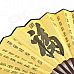 Plum Blossoms Orchid Bamboo Chrysanthemum Pattern 10.7'' Chinese Folding Art Fan - Brown + Yellow