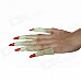 Tianxi Glow-in-the-Dark Witch Artificial Nail Covers for Halloween - Red (10 PCS)