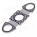 Dual-Blade Stainless Steel Pull Grid Type Cigar Cutter Knife - Golden + Grey + Silver