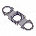 Dual-Blade Stainless Steel Pull Grid Type Cigar Cutter Knife - Golden + Grey + Silver