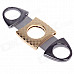 Dual Blades Stainless Steel Pull Type Cigar Cutter Knife - Golden + Grey