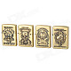 LiTian 01A Stylish Skull Pattern Zinc Alloy Kerosene Gas Lighters Set - Bronze (4 PCS)