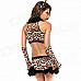 Dear Lover Leopard Fission Costumes - Black + Brown (Free Size)