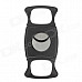 Portable Plastic + Stainless Steel Cigar Cutter Knife - Black + Silver