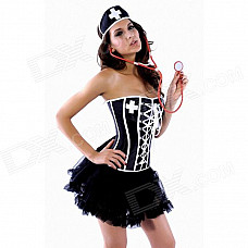 Slim Fit Nurse Costumes for Halloween - Black (Size-L)