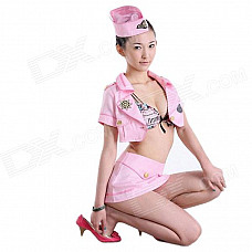 Mengjinggongzhu Women's Sexy Suit - Pink (Free Size)