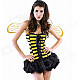 Bee Style Outfit Costumes for Halloween - Yellow + Black (Free Size)
