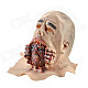 Halloween Natural Rubber Bald Ghost Mask - Red + White