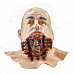 Halloween Natural Rubber Bald Ghost Mask - Red + White