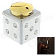 Stainless Steel Dice Style Lighter w/ Rhinestone - Silver + Golden