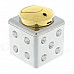 Stainless Steel Dice Style Lighter w/ Rhinestone - Silver + Golden