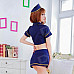 Mengjinggongzhu Sexy Stewardess Suit - Deep Blue (Free Size)