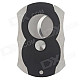 5203 High Quanlity Flip Down Double Blades Sharp Stainless Steel Cigar Cutter - Silver + Black