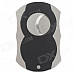 5203 High Quanlity Flip Down Double Blades Sharp Stainless Steel Cigar Cutter - Silver + Black