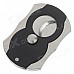 5203 High Quanlity Flip Down Double Blades Sharp Stainless Steel Cigar Cutter - Silver + Black