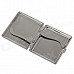 Zipper Style PU Leather + Stainless Steel Double-sided Cigarette Case - Black (Holds 20 PCS)
