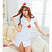 Low-Cut V-Neck Dress Sexy Nurse Uniform - White