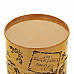 Fashion Oil Drum Shaped Stamp Collage Pattern Stainless Steel Ashtray / Pen Holder - Orange + Black