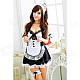 Maid Character Women's Suit for Halloween - Black + White (Free Size)