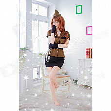 Policewomen Officer Character Play Women's Costumes - Army Green (Free Size)
