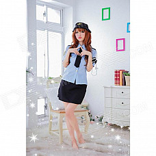 Policewomen Character Playing Women's Suit - Blue (Free Size)