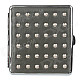 PU Leather + Stainless Steel Double-sided Rivet Cigarette Case - Gray + Silver (Holds 20 PCS)