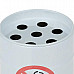 Oil Drum Shaped No Smoking Sign Pattern Stainless Steel Ashtray / Pen Holder - White + Red + Black