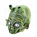 Halloween Green Alien Mask with Two Horns - Green + White