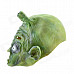 Halloween Green Alien Mask with Two Horns - Green + White