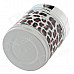 635BF Leopard Print Stainless Steel Automatic Spring Lid Ashtray - Silver + Brown + Black