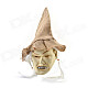 Halloween Hatted Gray-face Witch Mask - White + Brown + Gray