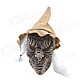 Halloween Brown-face Witch Mask with A Hat - White + Black + Brown