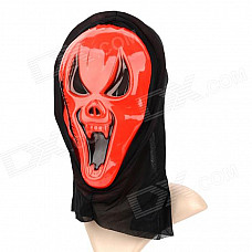 Halloween Horrible Plastic Mask - Black + Red