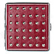 PU Leather + Stainless Steel Double-sided Rivet Cigarette Case - Red + Silver (Holds 20 PCS)