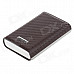 Focus YH-008 PU Leather + Stainless Steel Cigarette Case - Silver + Brown