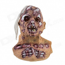 Halloween Horrible Skull Mask - Brown + Red