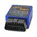 ELM327-K Vehicle Mini Bluetooth OBD-II Code Reader Diagnostic Scanner w/ Switch - Blue + Black