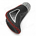 Sylish Leather + Aluminum Alloy Car Shift Gear Knob - Black + Silver + Red