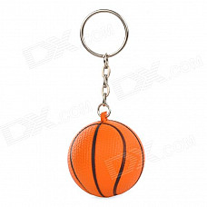 Mini Silicone Basketball Pendant Keychain - Orange + Black