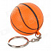 Mini Silicone Basketball Pendant Keychain - Orange + Black