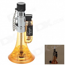 Aomai ZB-275 1300'C Trumpet Shape Blue Butane Jet Torch Lighter w / Keychain- Transparent Orange