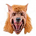 Brown Hair Fiendish Wolf King w/ Blood Tooth Mask for Halloween - Brown + Black