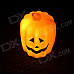 Halloween Long Type Two-sided LED Jack-o-lantern Pumpkin Lamp - Orang Red + White + Black (3 x AAA)